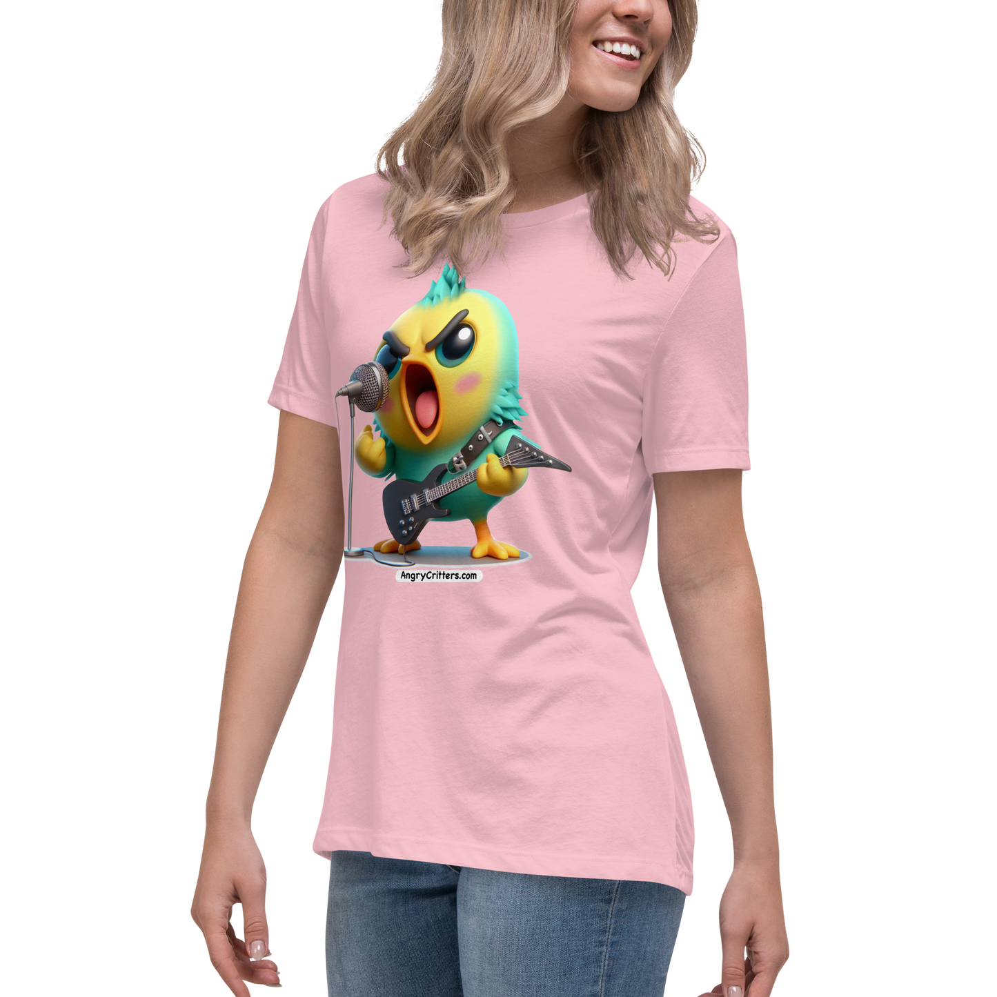 Angry Critters - Parakeet with an Axe, Women's Relaxed T-Shirt