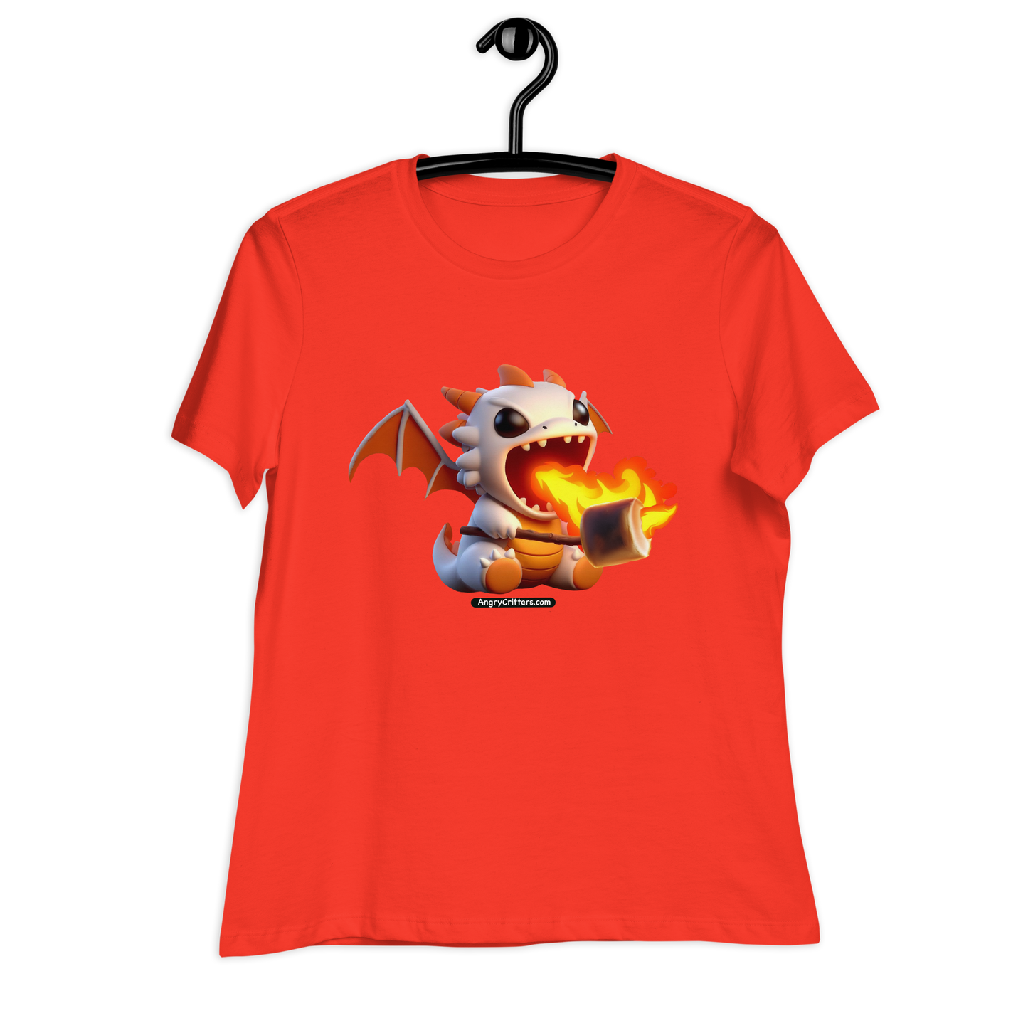 Angry Critters - Dragon Toasting Marshmallow, Women's Relaxed T-Shirt