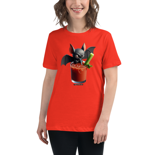 Angry Critters - Bat with Bloody Mary, Women's Relaxed T-Shirt