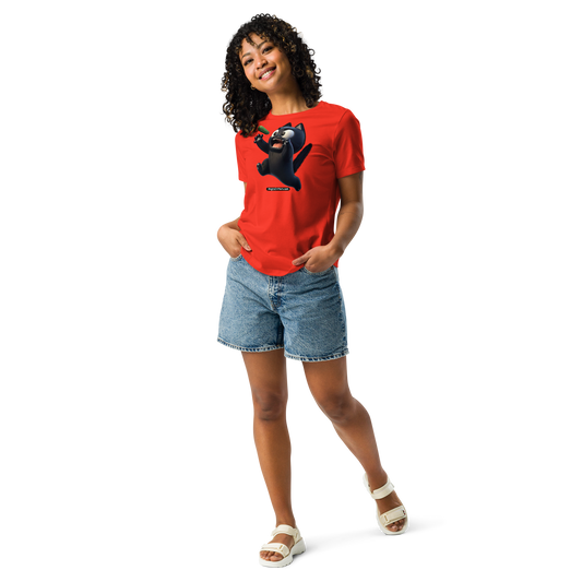 Angry Critters - Black Cat Scare, Women's Relaxed T-Shirt