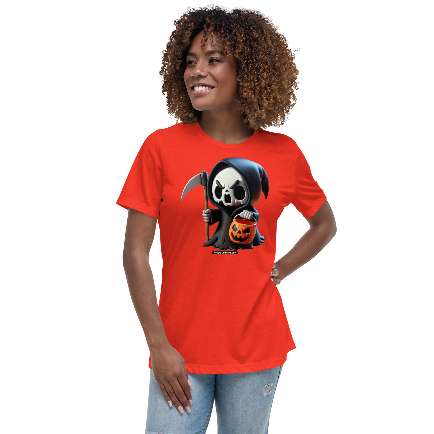 Angry Critters - Grim Reaper, Women's Relaxed T-Shirt