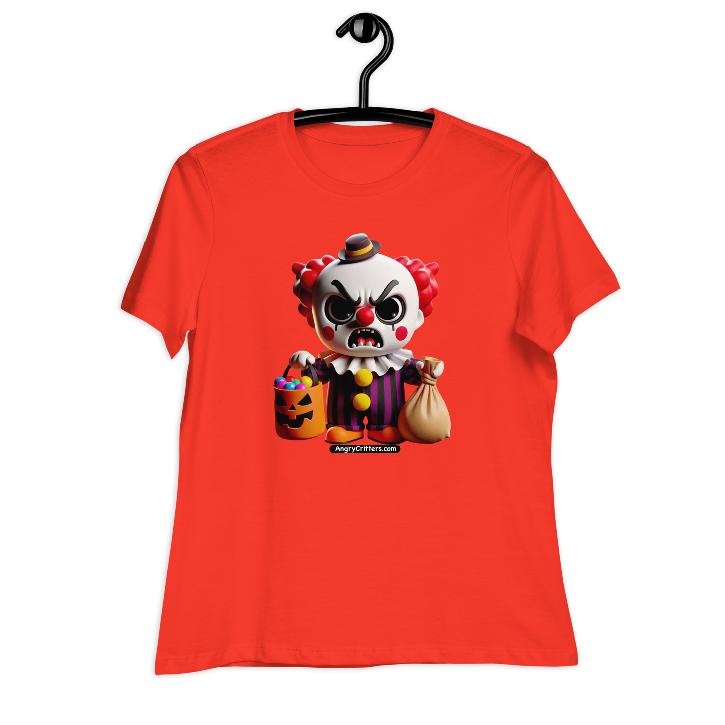 Angry Critters - Halloween Clown Red, Women's Relaxed T-Shirt