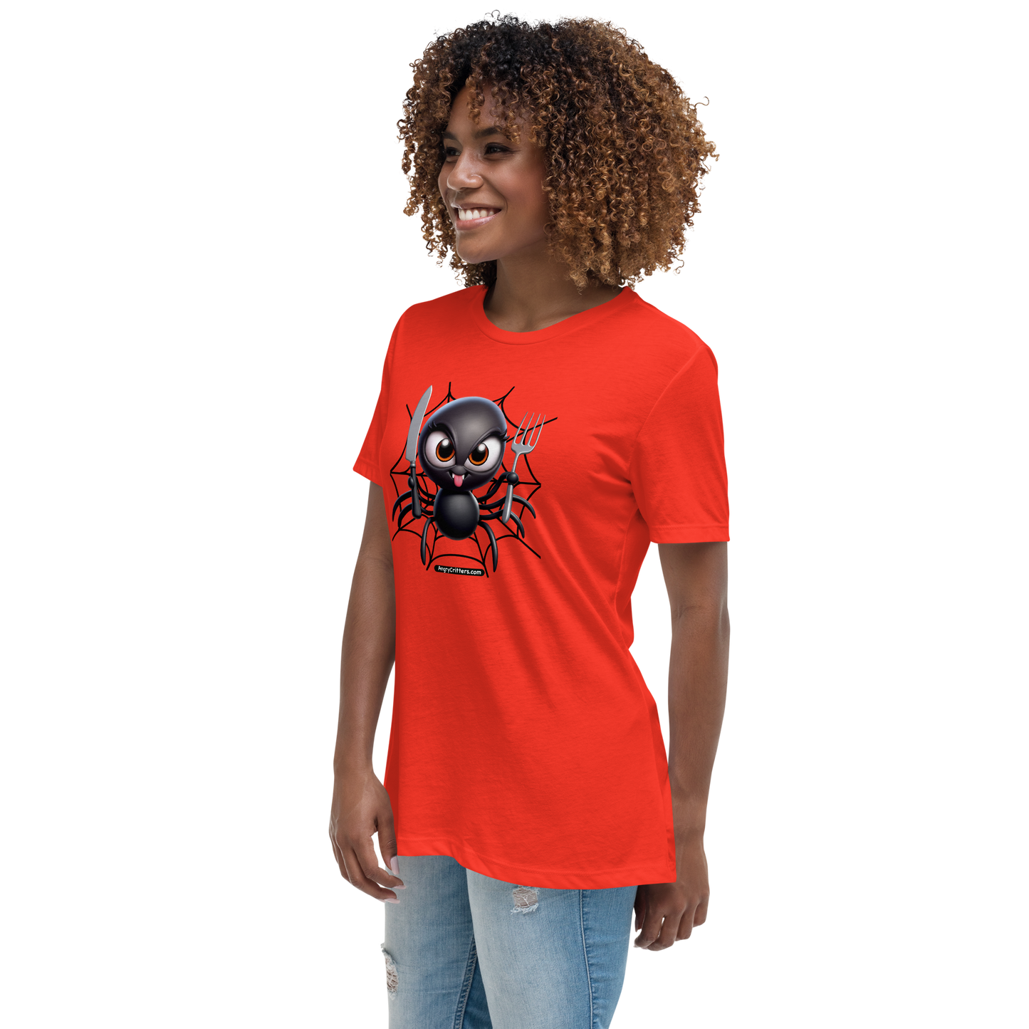 Angry Critters - Black Widow Spider, Women's Relaxed T-Shirt