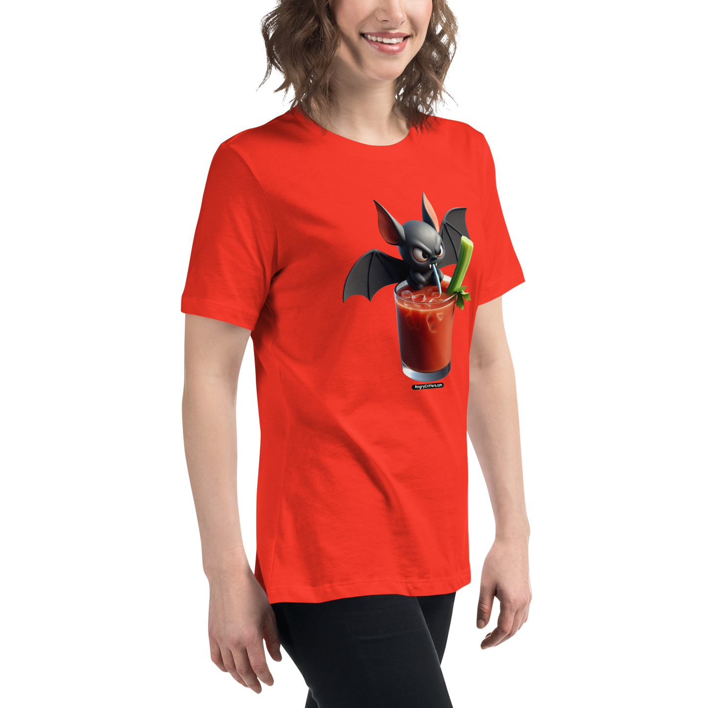 Angry Critters - Bat with Bloody Mary, Women's Relaxed T-Shirt