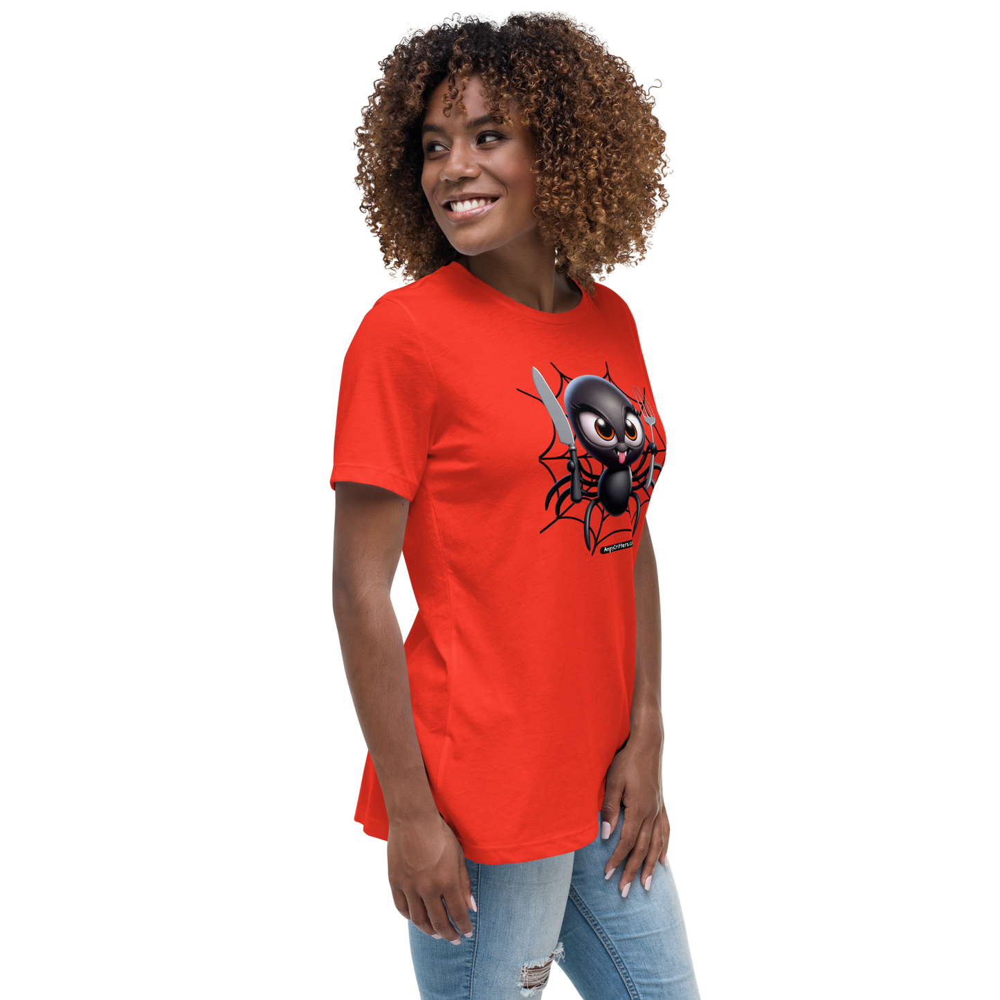 Angry Critters - Black Widow Spider, Women's Relaxed T-Shirt