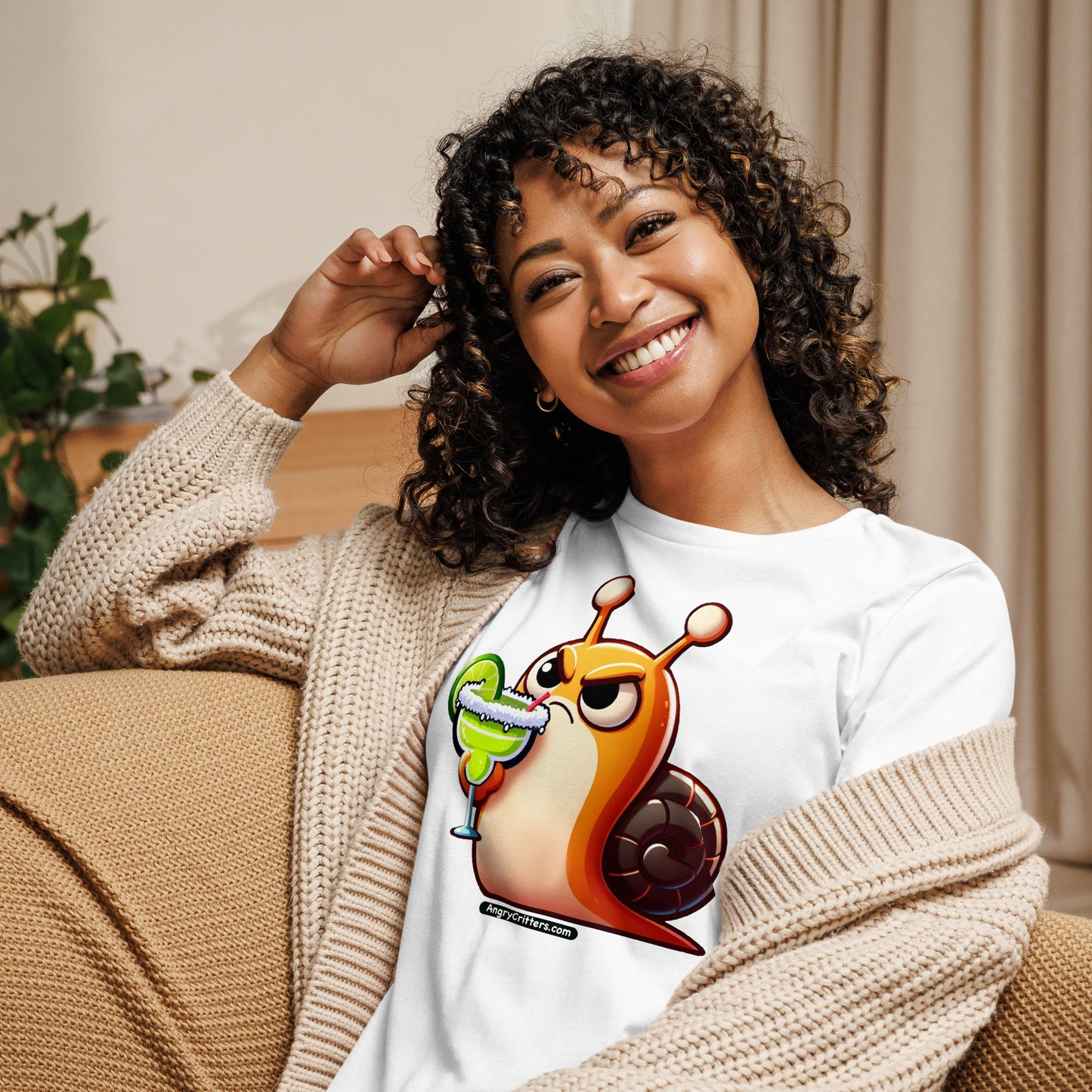 Angry Critters - Snail with Margarita Women's Relaxed T-Shirt