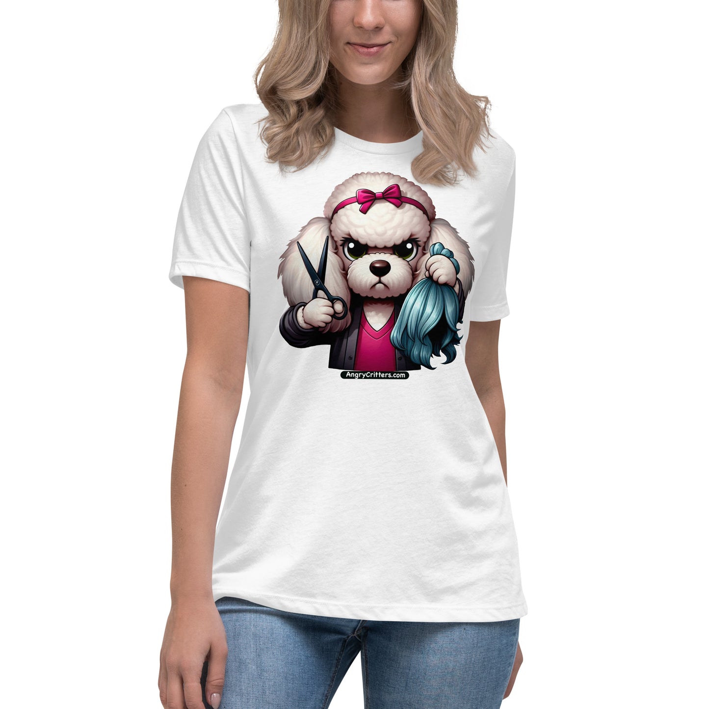 Angry Critters - Poodle Hairdresser Women's Relaxed T-Shirt