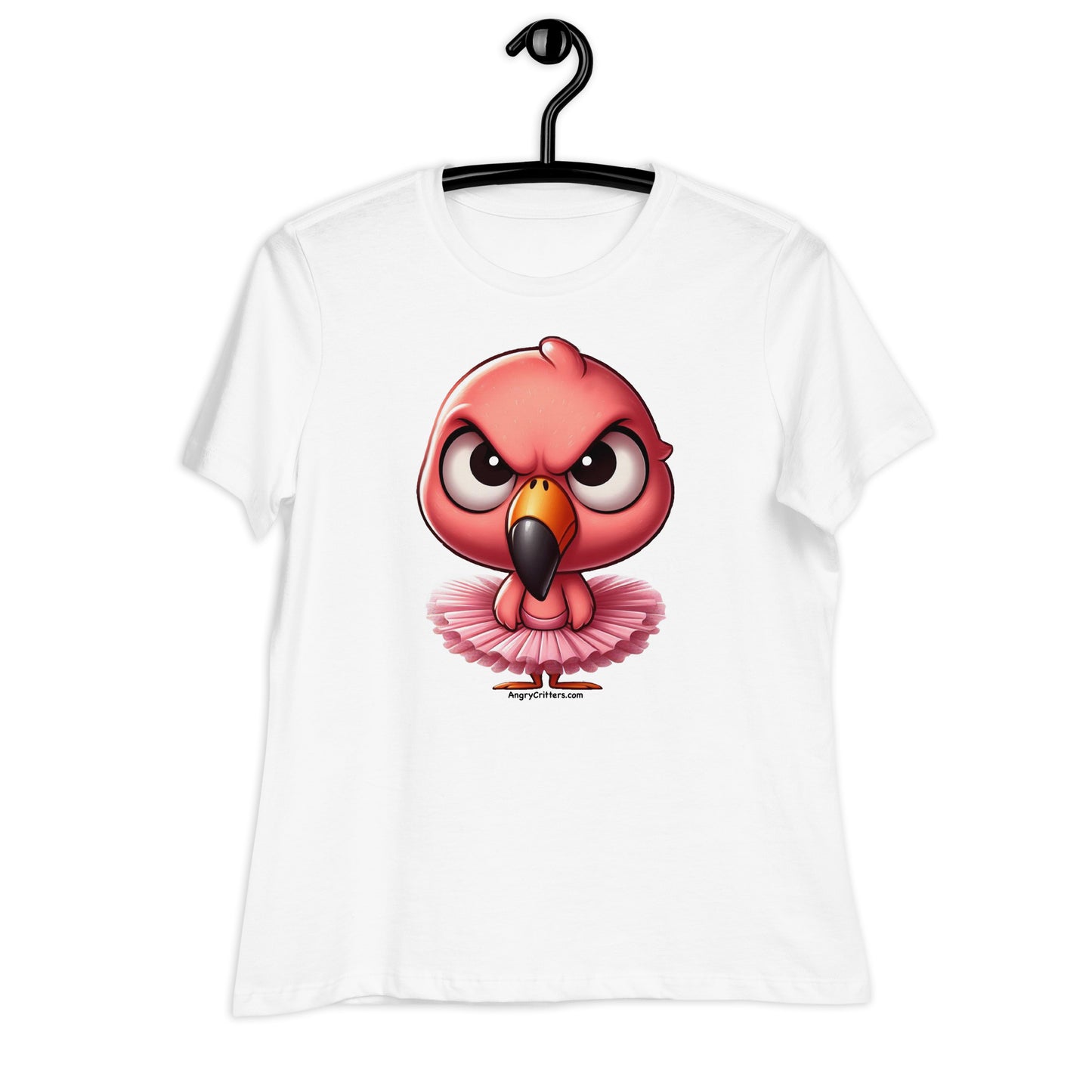 Angry Critters - Pink Flamingo Ballerina Women's Relaxed T-Shirt