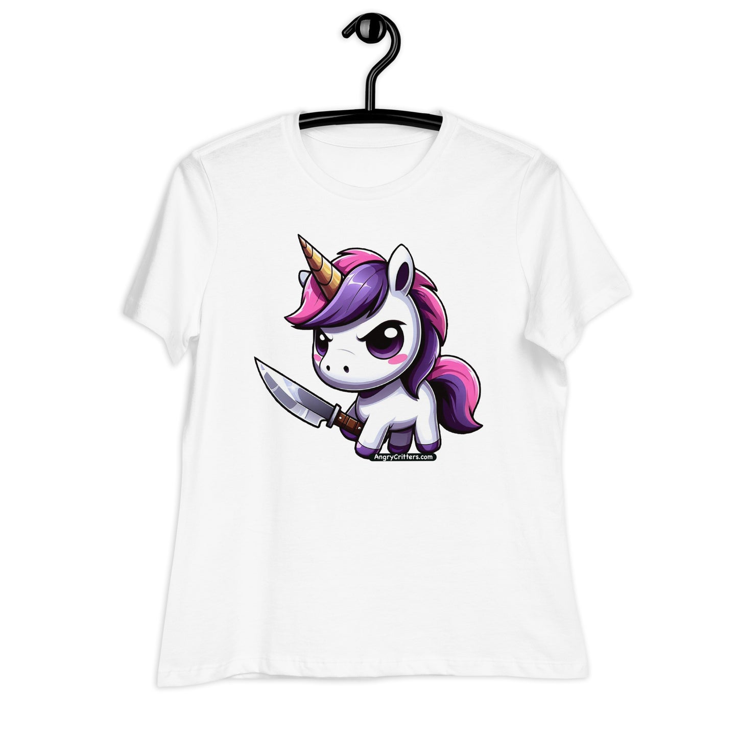 Angry Critters - Unicorn with a Blade, Women's Relaxed T-Shirt