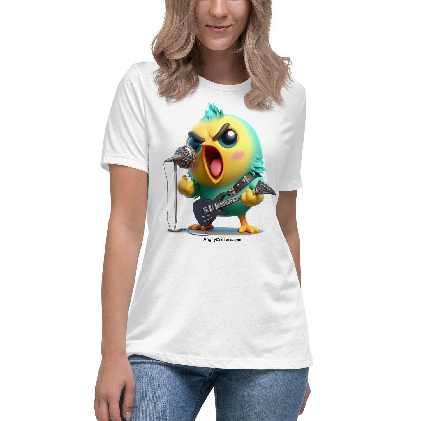 Angry Critters - Parakeet with an Axe, Women's Relaxed T-Shirt