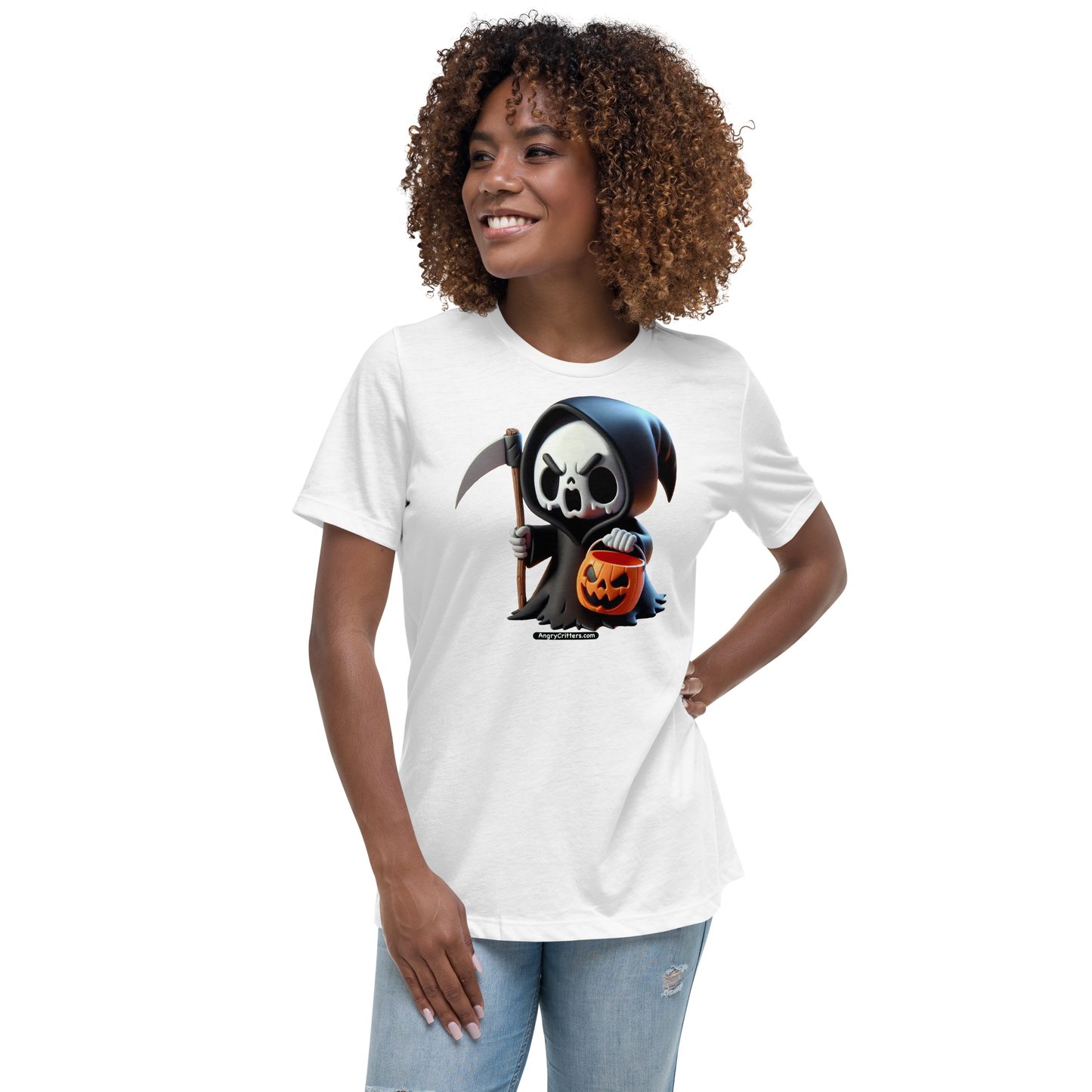 Angry Critters - Grim Reaper, Women's Relaxed T-Shirt