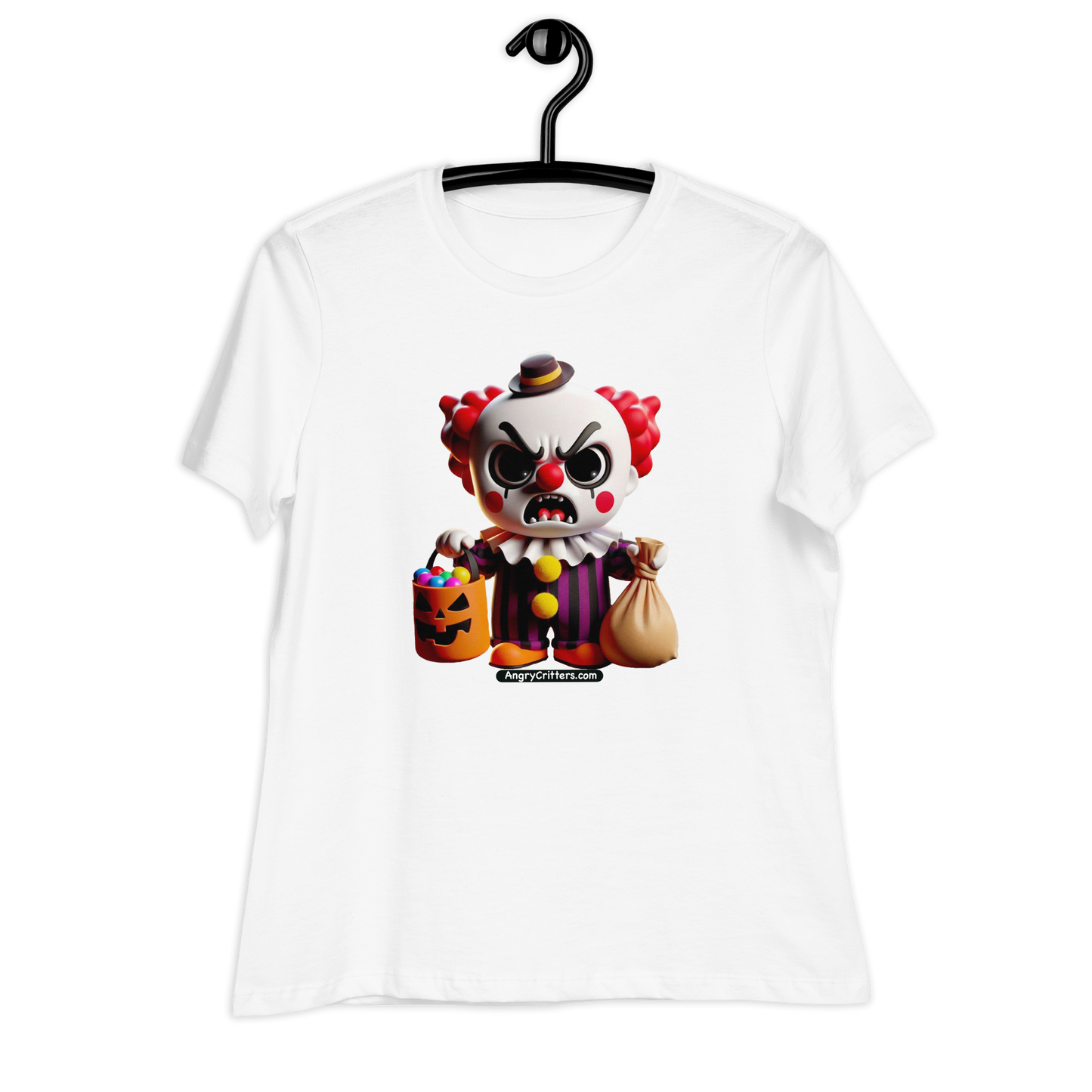 Angry Critters - Halloween Clown Red, Women's Relaxed T-Shirt