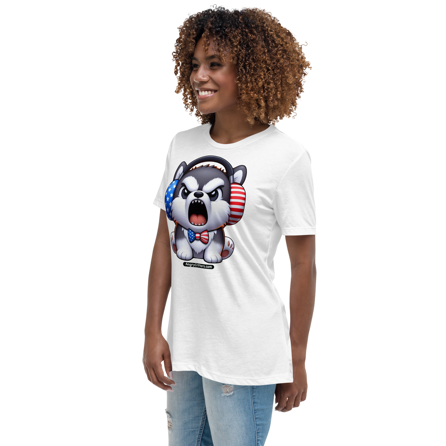 Angry Critters - American Husky, Women's Relaxed T-Shirt