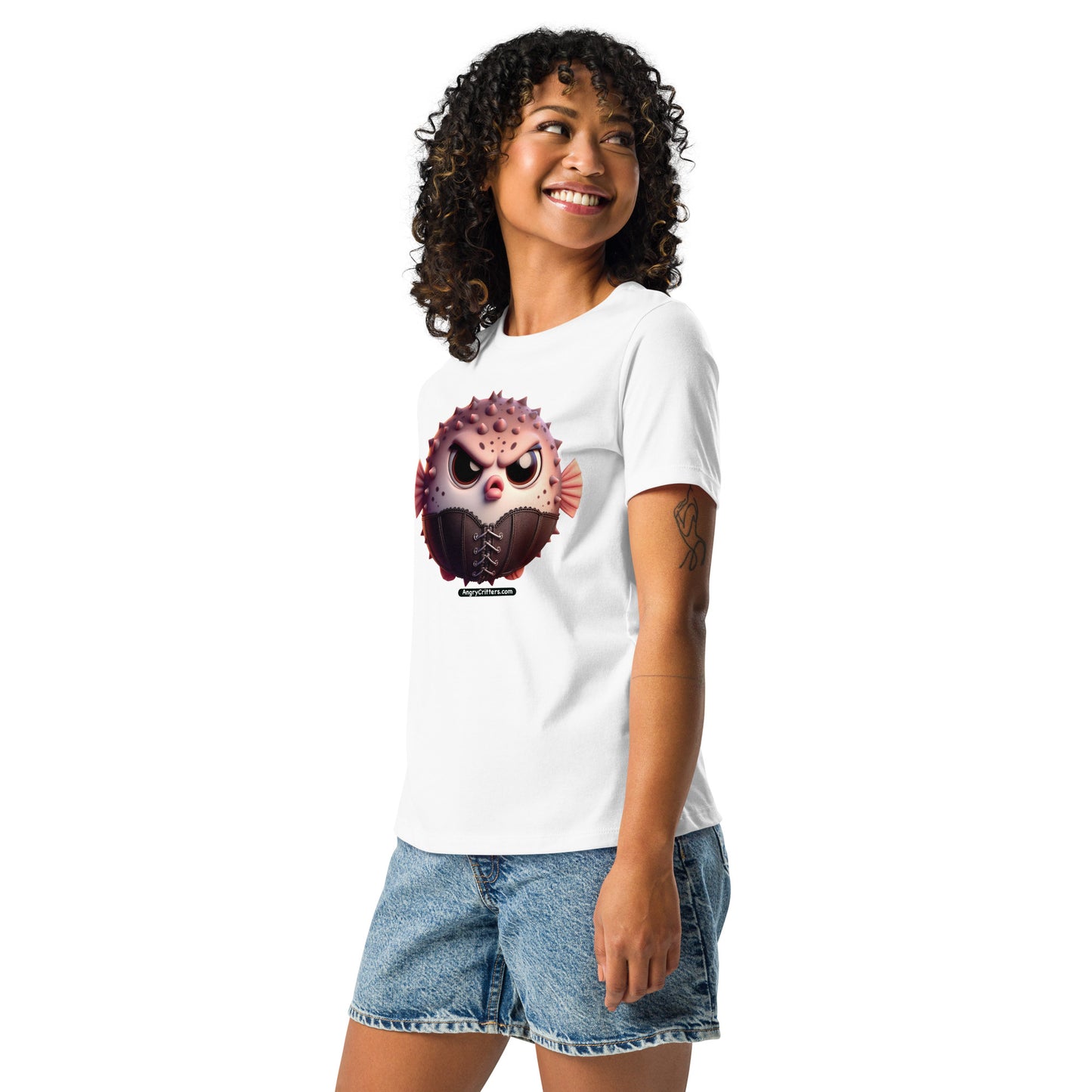 Angry Critters - Cinched Puffer, Women's Relaxed T-Shirt