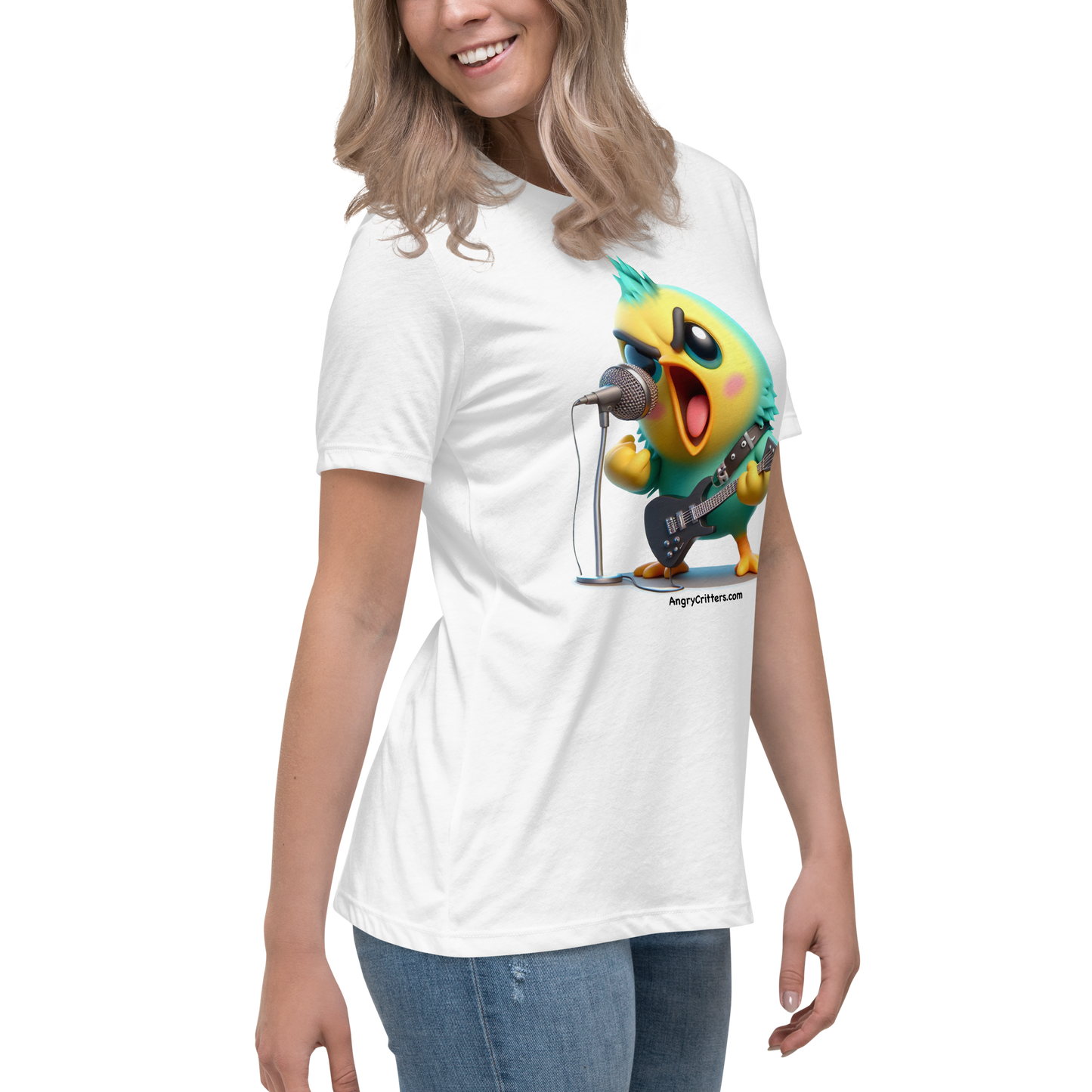 Angry Critters - Parakeet with an Axe, Women's Relaxed T-Shirt