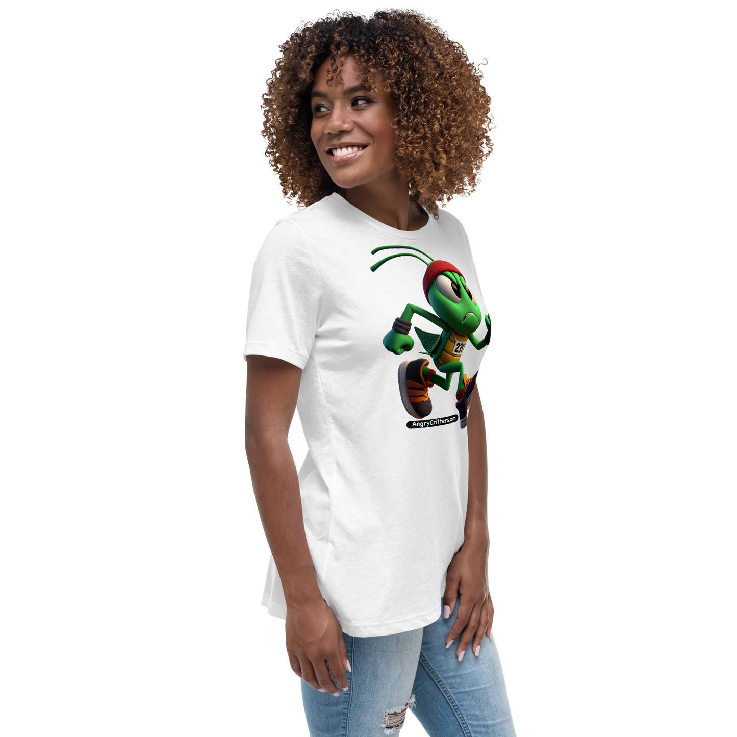 Angry Critters - Grasshopper Runner, Women's Relaxed T-Shirt