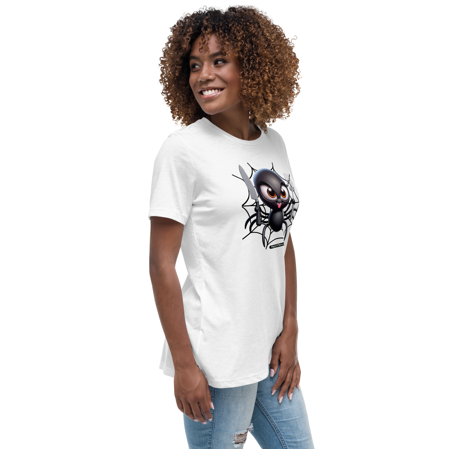 Angry Critters - Black Widow Spider, Women's Relaxed T-Shirt